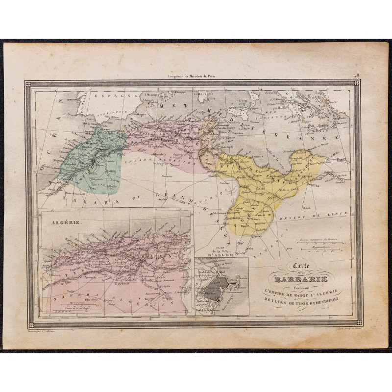 1860 - Carte du Maghreb & Algérie 