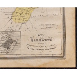 1860 - Carte du Maghreb & Algérie 