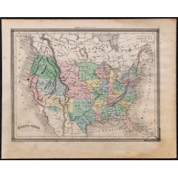 1860 - Carte des États-Unis 