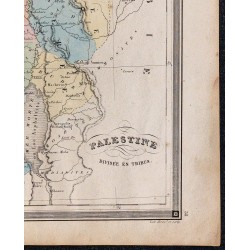 1860 - Carte de la Palestine & Jérusalem 