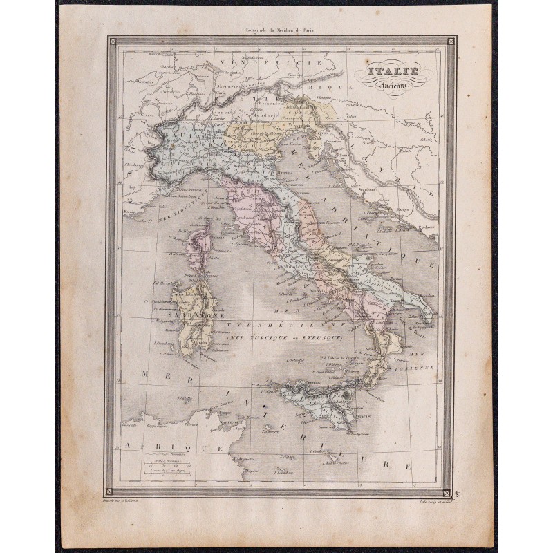 1860 - Carte de l’Italie ancienne 