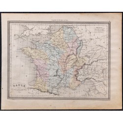 1860 - Carte de la Gaule divisée en provinces romaines 
