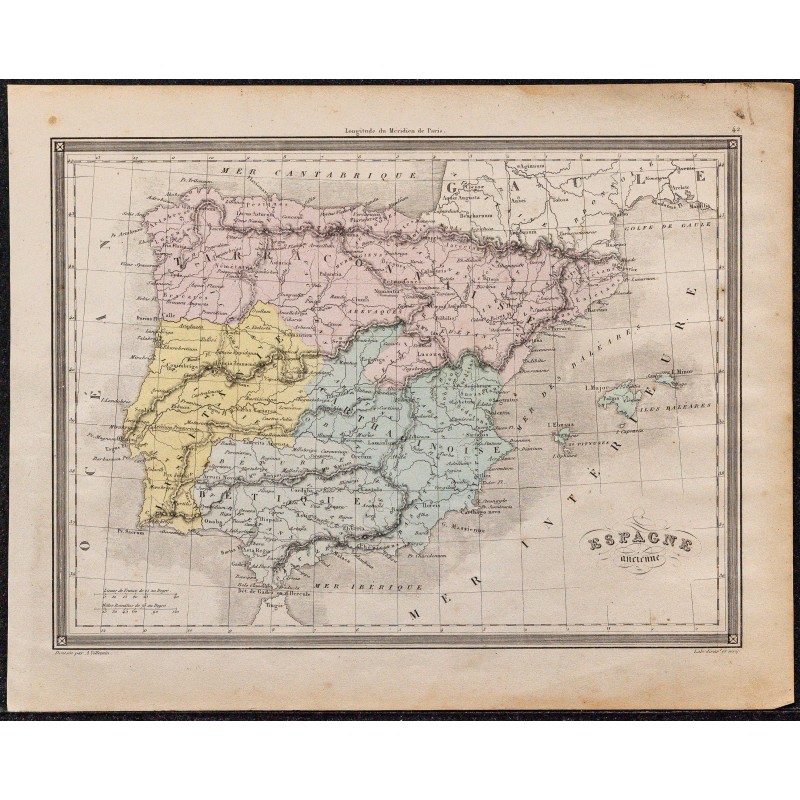 1860 - Carte de l’Espagne ancienne 