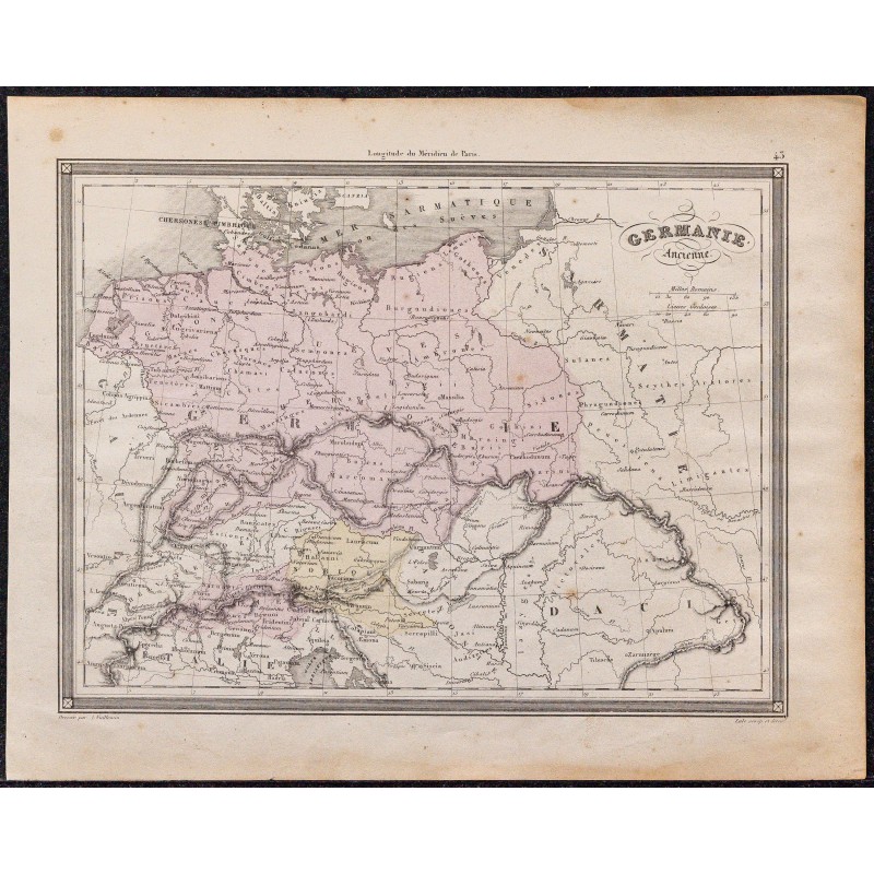 1860 - Carte de la Germanie ancienne 