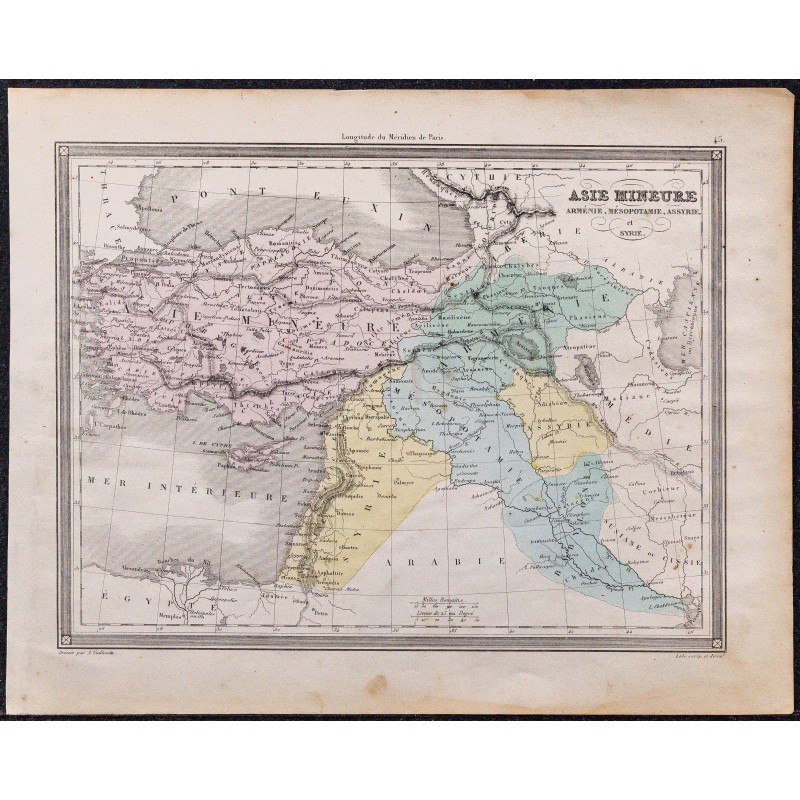 1860 - Carte de l’Asie mineure, Arménie, Mésopotamie, Assyrie et Syrie 