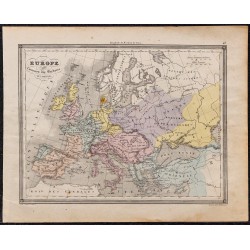 1860 - Carte de l’Europe & invasion des Barbares 