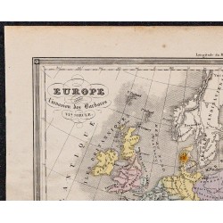 1860 - Carte de l’Europe & invasion des Barbares 