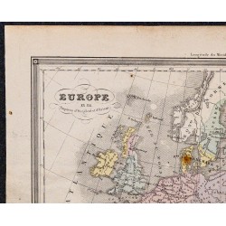 1860 - Carte de l’Europe & Empires d’Occident et d’Orient 