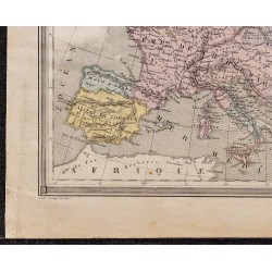 1860 - Carte de l’Europe & Empires d’Occident et d’Orient 