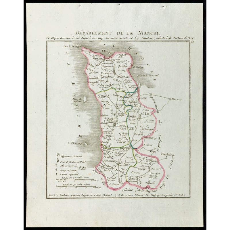Gravure de 1802 - Département de la Manche - 1