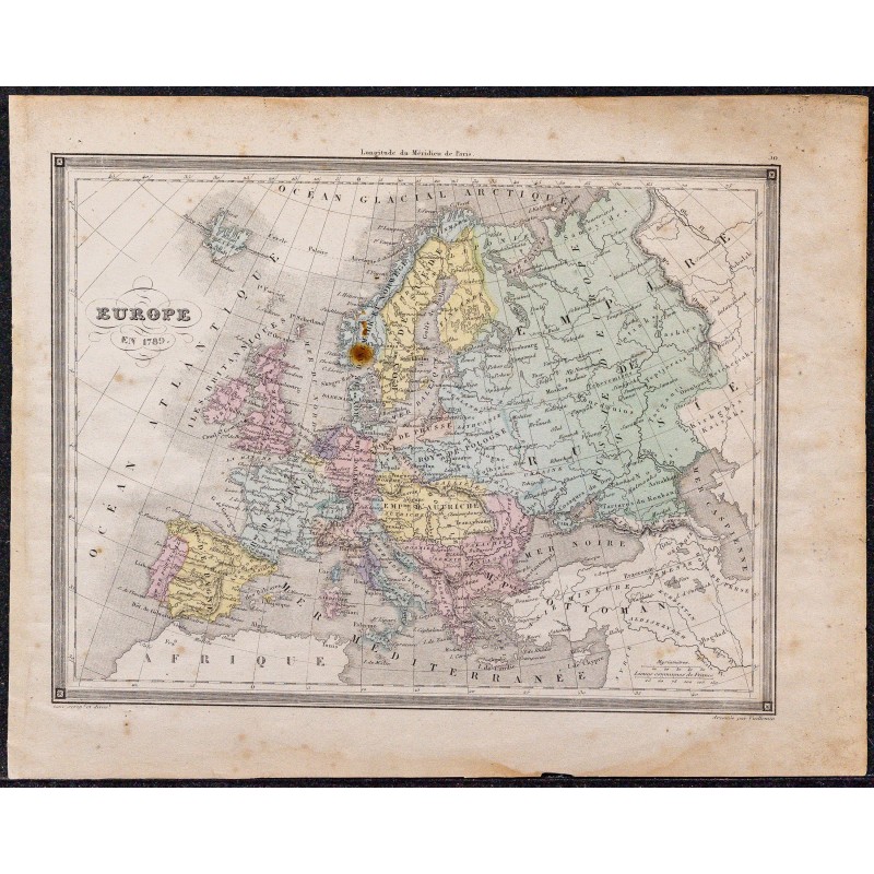 1860 - Carte de l’Europe en 1789 
