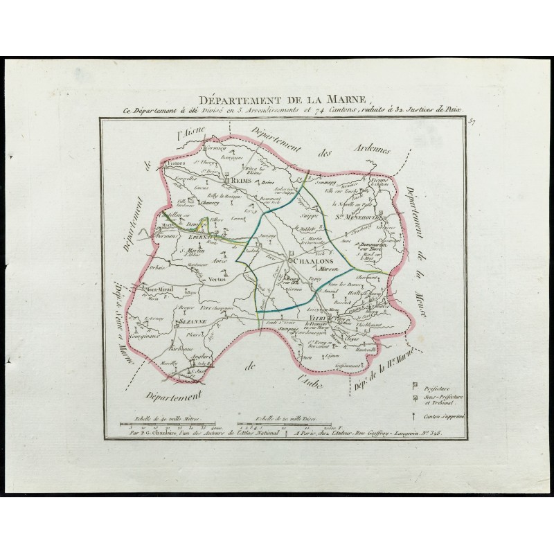 Gravure de 1802 - Département de la Marne - 1