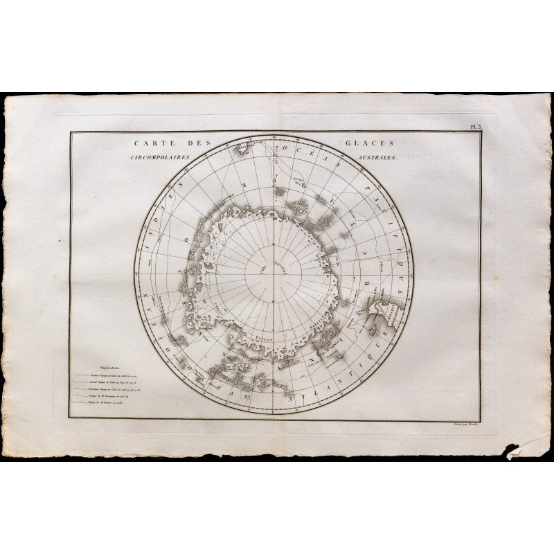 1827 - Carte polaire de l'antarctique 