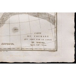 1827 - Carte ancienne du Gulf Stream 