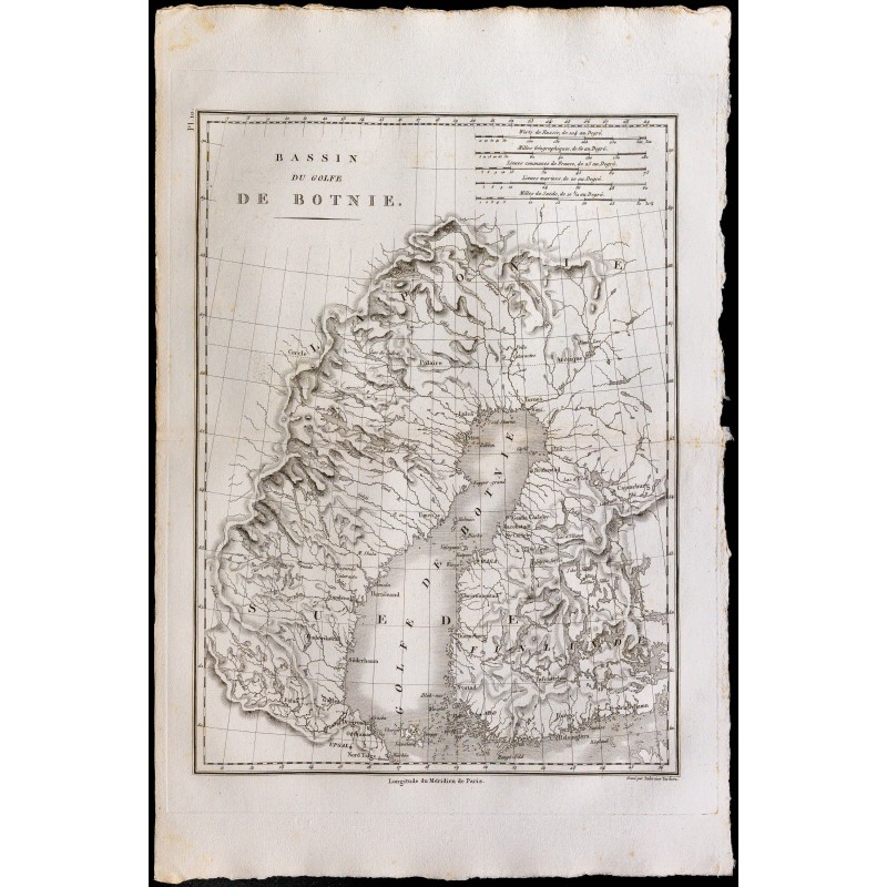 1827 - Carte ancienne du Golfe de Botnie 