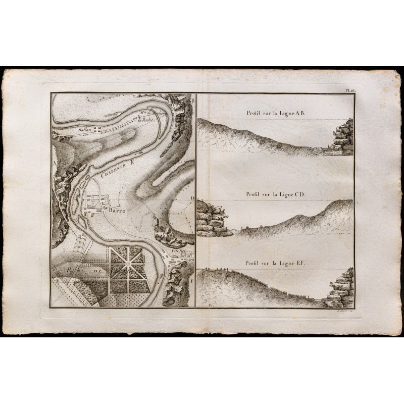 1827 - Carte du cours de la Charente 