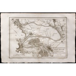 1827 - Carte des méandres de la Seine à Paris 