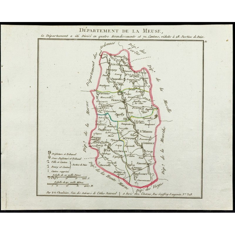 Gravure de 1802 - Département de la Meuse - 1