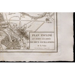 1827 - Carte des méandres de la Seine à Paris 