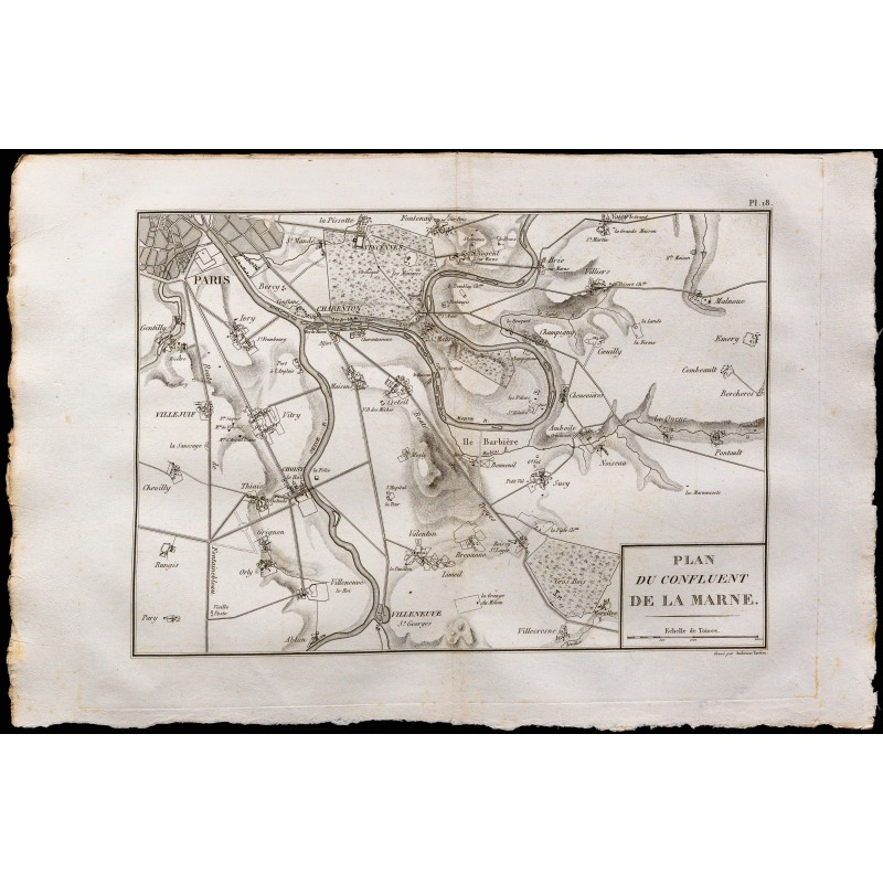1827 - Carte de la Marne et de la Seine à Paris 