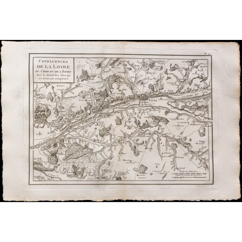 1827 - Carte du confluent de la Loire, Cher et Indre 