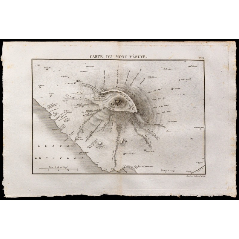 1827 - Carte ancienne du Vésuve 