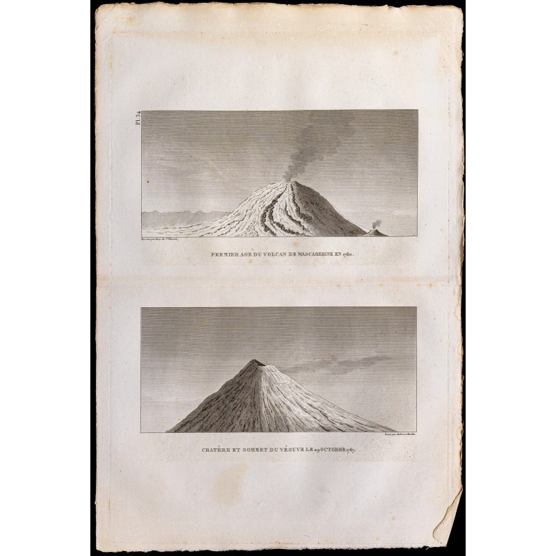 1827 - Volcan du Vésuve et du Piton de la Fournaise 
