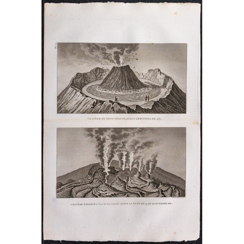 1827 - Volcan du Vésuve et Piton de la Fournaise 