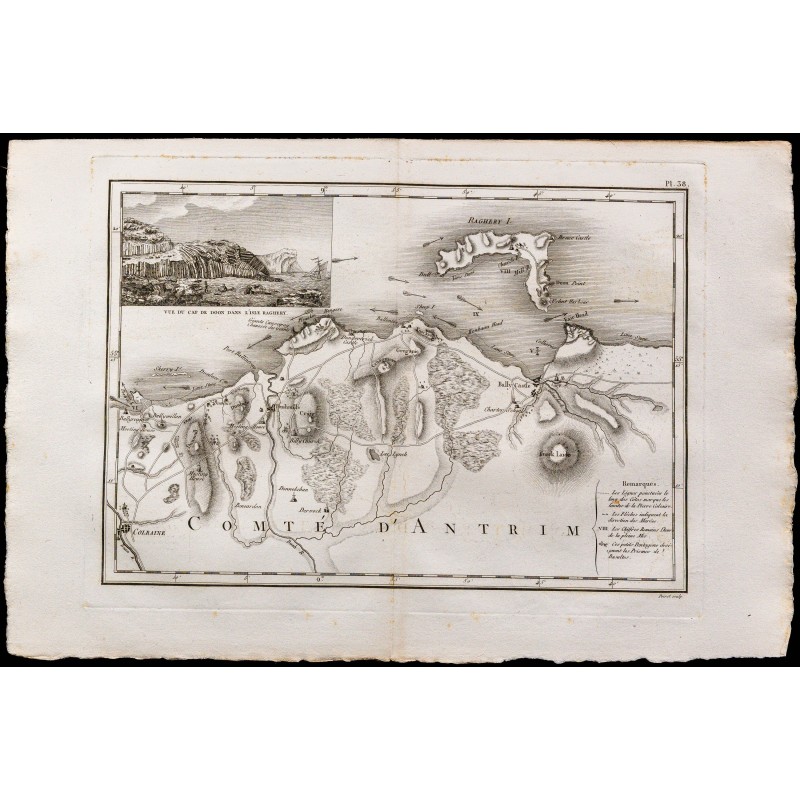 1827 - Carte du Comté d’Antrim (Irlande) 