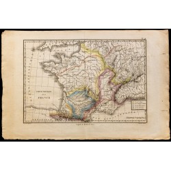 1827 - Carte physique et géologique de la France 