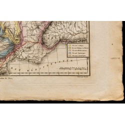 1827 - Carte physique et géologique de la France 