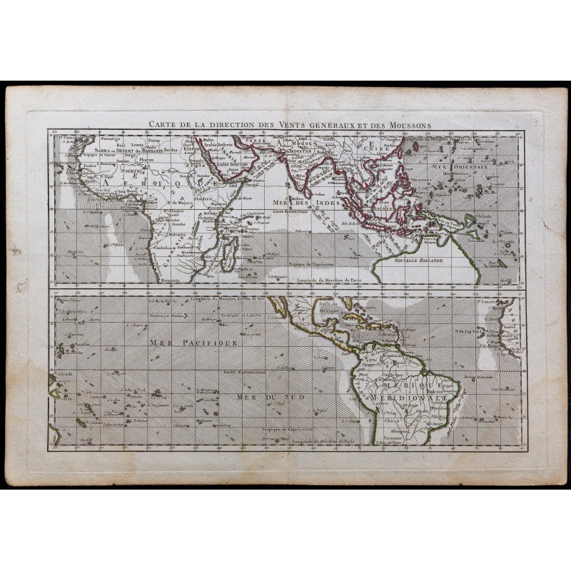 1780 - Carte des vents généraux et des moussons 