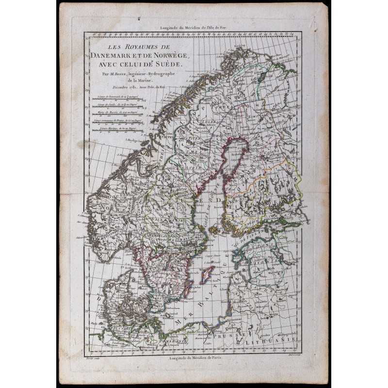 1781 - Carte des royaumes de Danemark, Norvège et Suède 