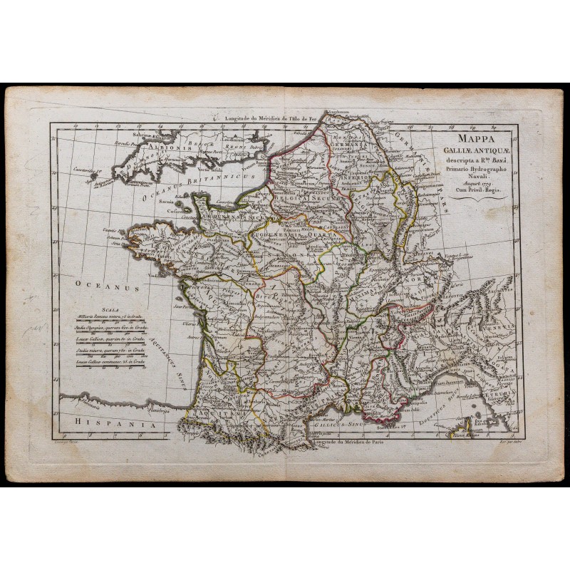 1779 - Carte de la Gaule antique 