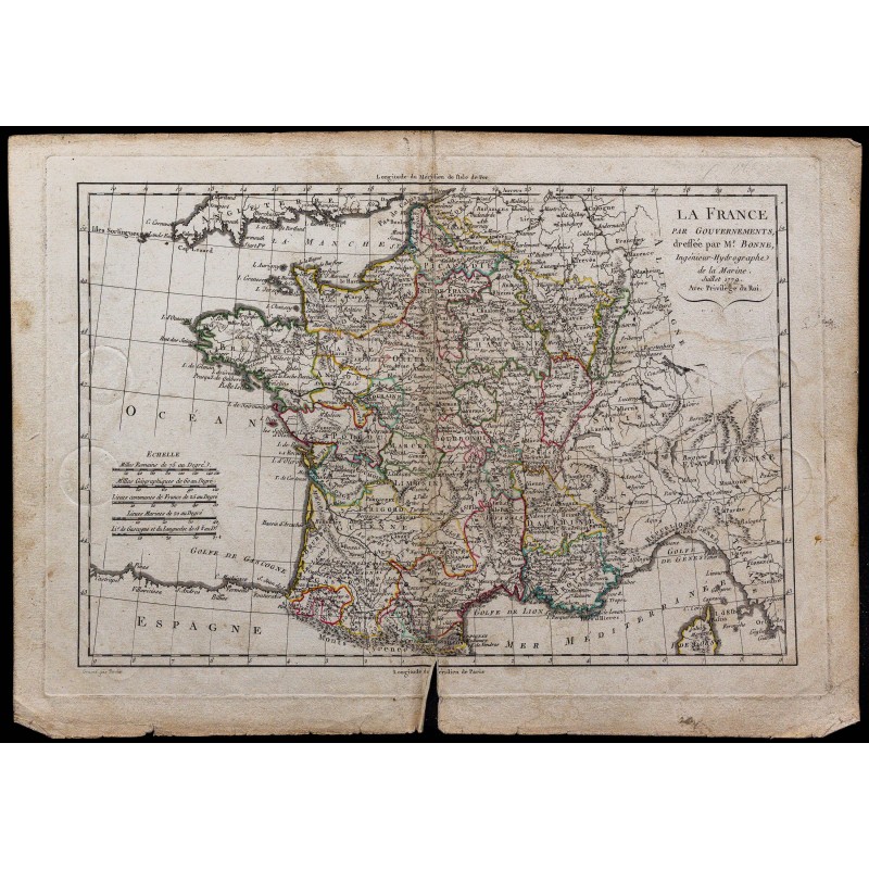 1779 - Carte de la France par Gouvernements 