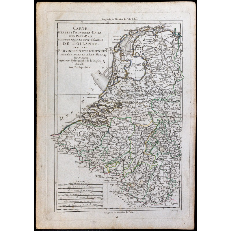 1781 - Carte des Sept Provinces-Unies des Pays-Bas et des Provinces autrichiennes 