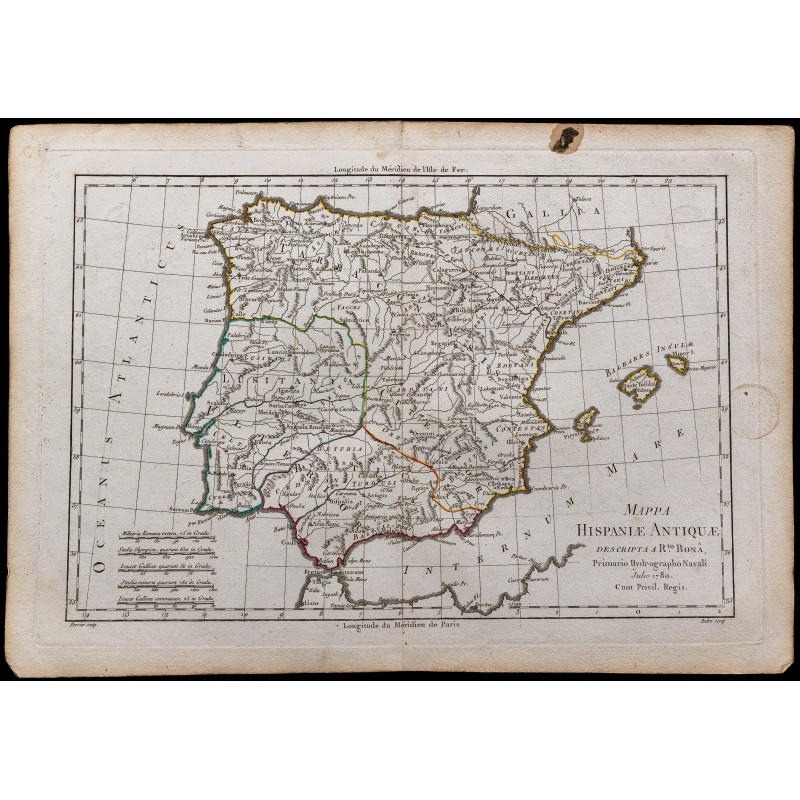 1780 - Carte de la péninsule ibérique 