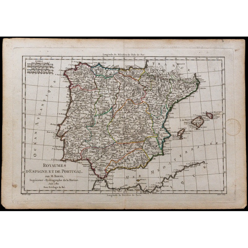 1780 - Carte de la péninsule ibérique 