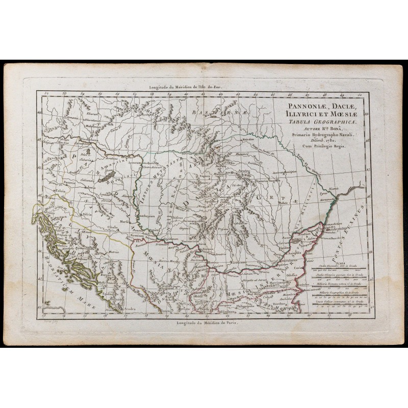1780 - Carte des provinces romaines de Pannonie... 