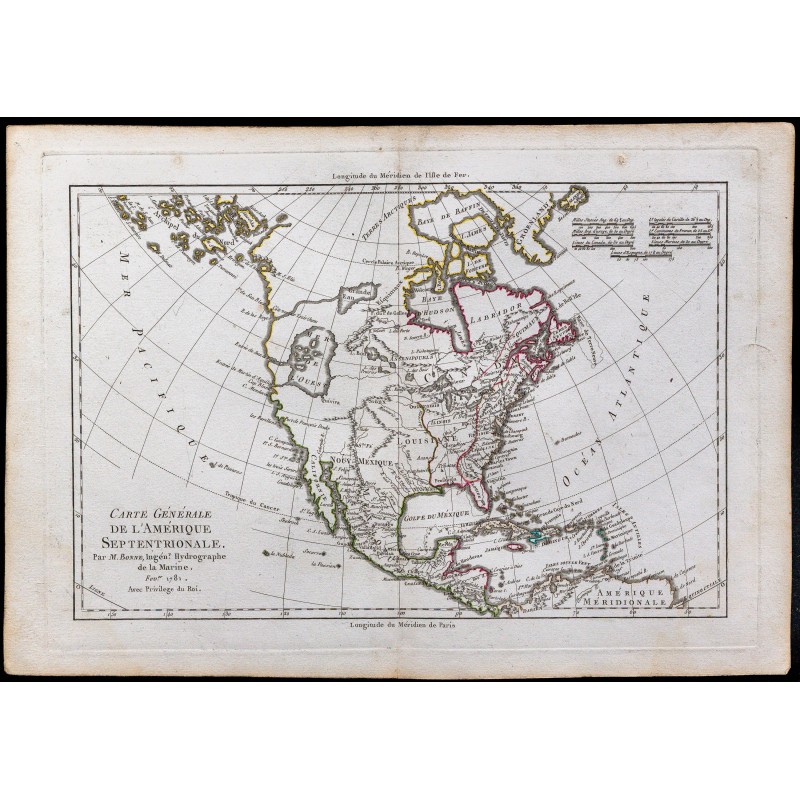 1781 - Carte de l'Amérique Septentrionale 