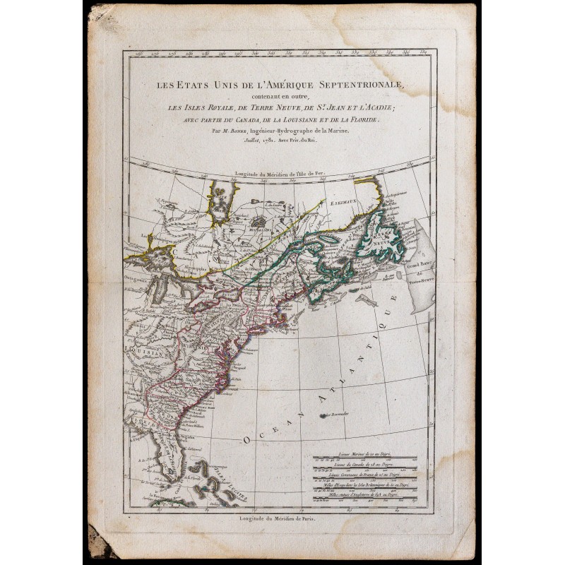 1781 - Carte des États-Unis d'Amérique 