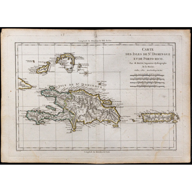 1782 - Carte des Isles de St. Domingue et de Porto-Rico 