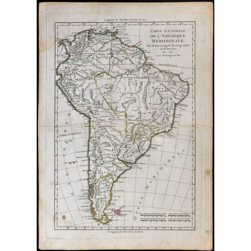 1781 - Carte de l'Amérique Méridionale 
