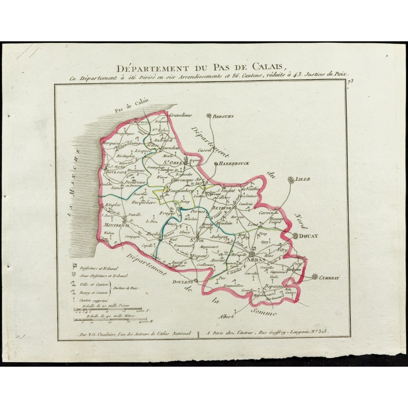 Gravure de 1802 - Département du Pas De Calais - 1