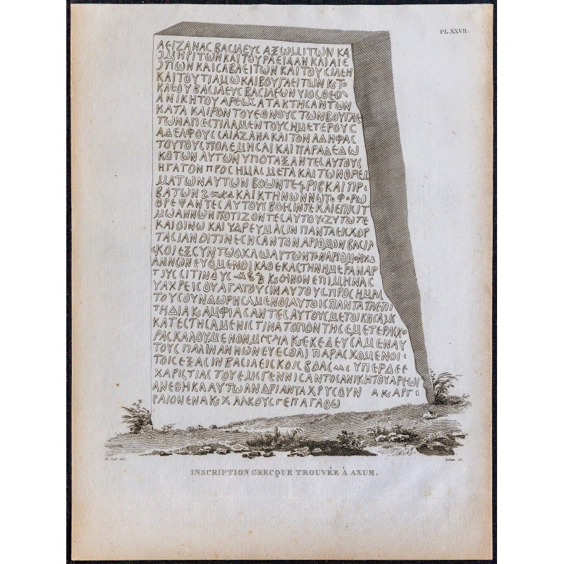 1816 - Inscription grecque trouvée à Axum (Aksum, Éthiopie) 