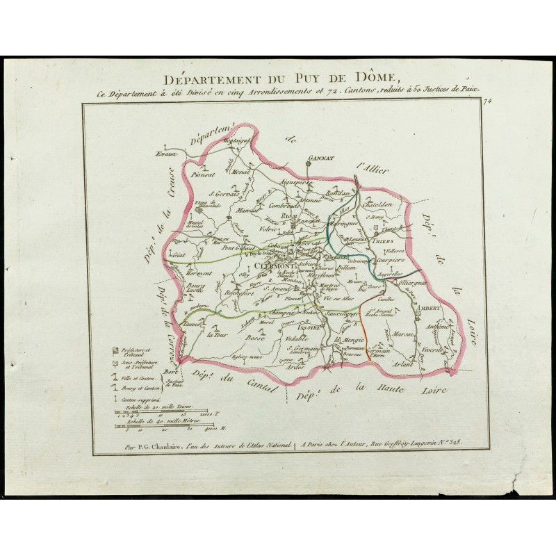 Gravure de 1802 - Département du Puy de Dôme - 1
