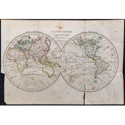 1828 - Mappe-Monde en deux hémisphères 