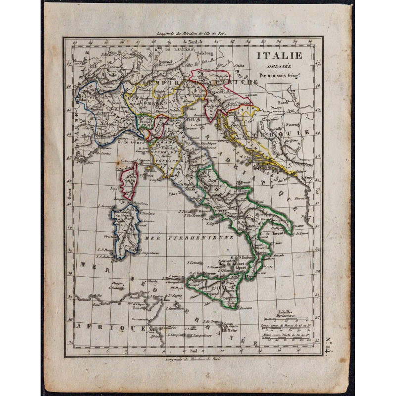 1828 - Carte de l'Italie 