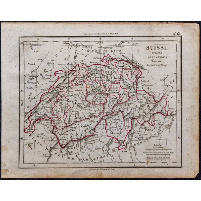 1828 - Carte de la Suisse 