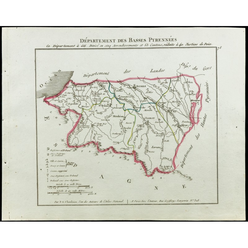 Gravure de 1802 - Département des Basses Pyrennées - 1